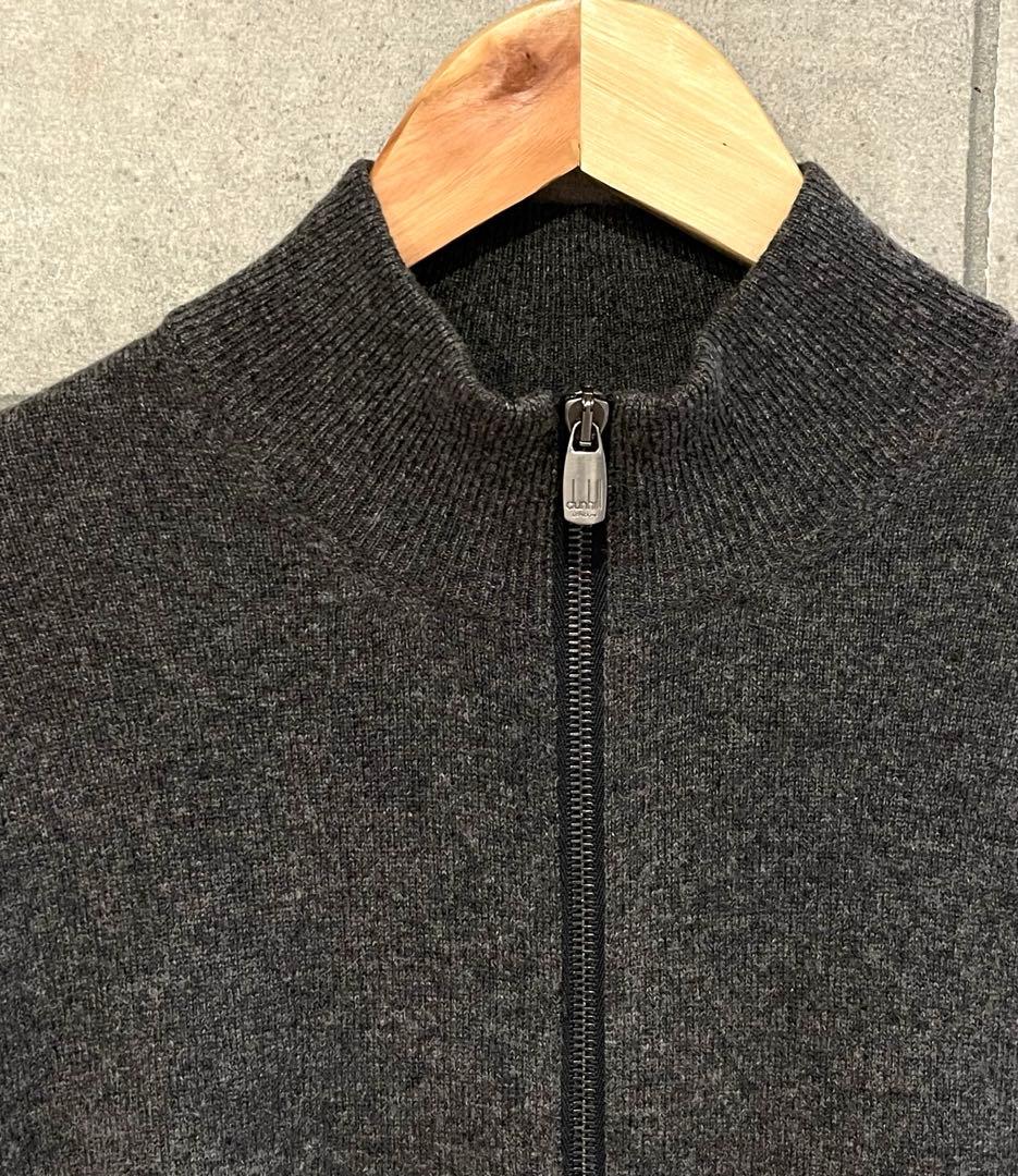 dunhill モンゴル製 カシミヤ100% ジップアップ セーター L相当