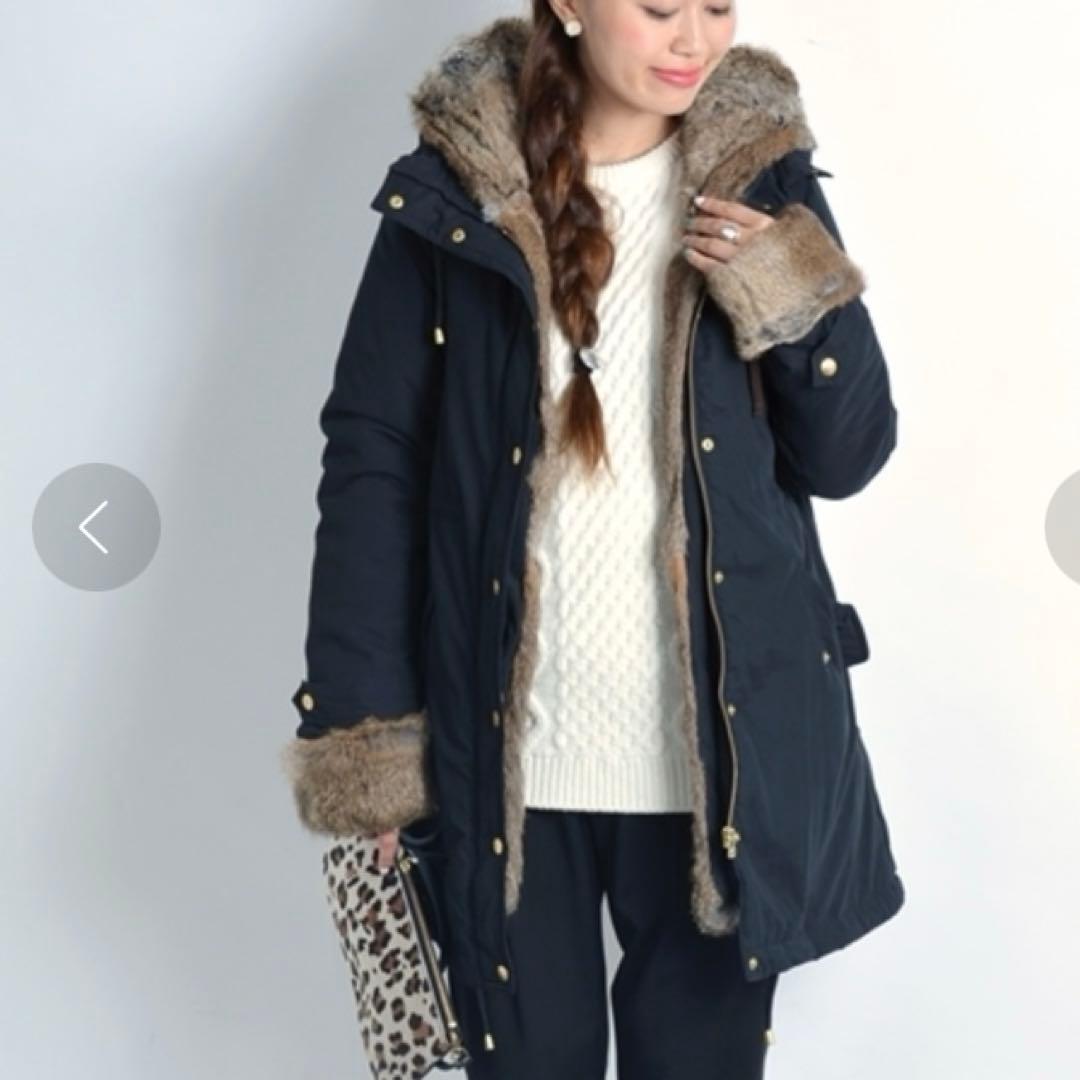 新品、未使用　SHIPS for women ラビットファー モッズコート