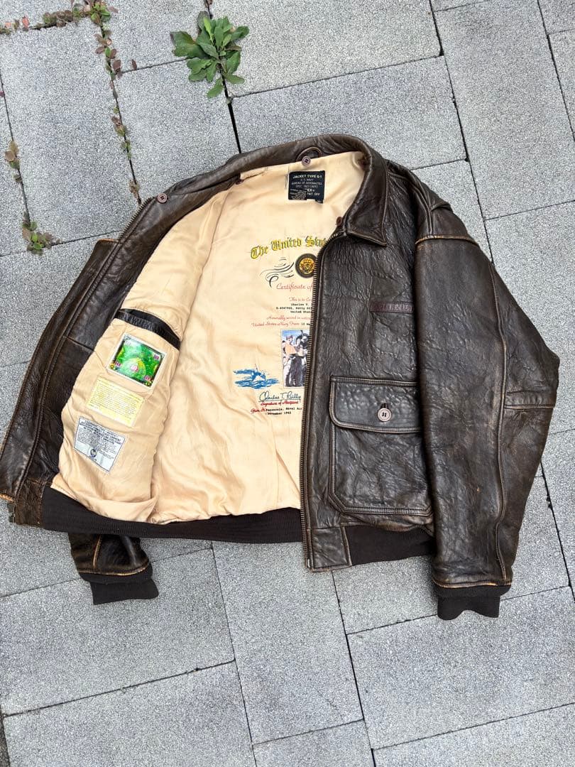 希少 AVIREX A-2 フライトジャケット 80s-90s ダークブラウン