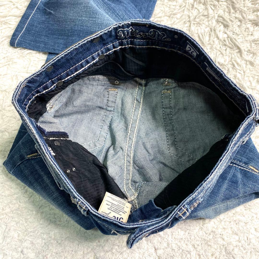 良品✨Miss me デニム フレア スタッズ JP5002 26 ビジュー