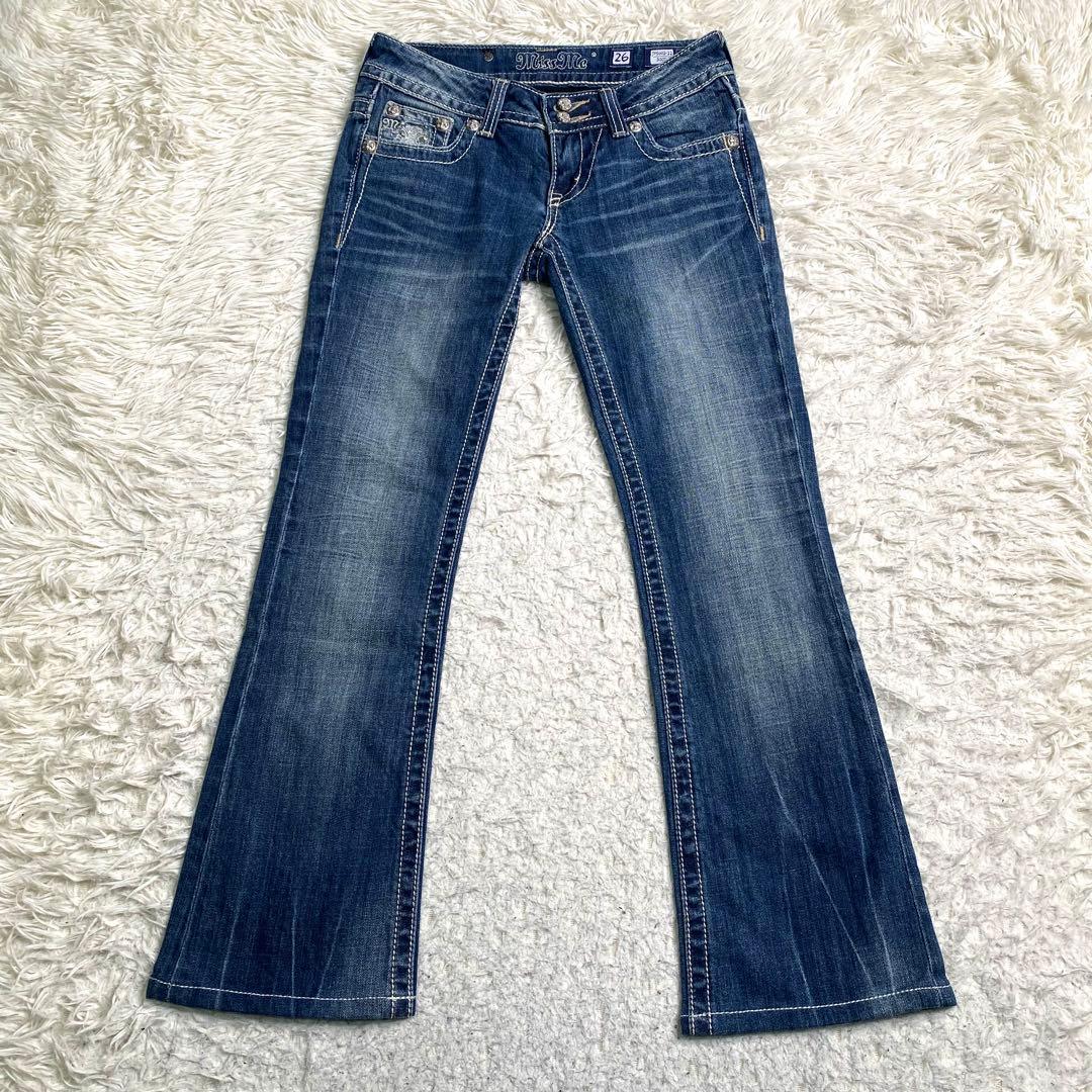 良品✨Miss me デニム フレア スタッズ JP5002 26 ビジュー