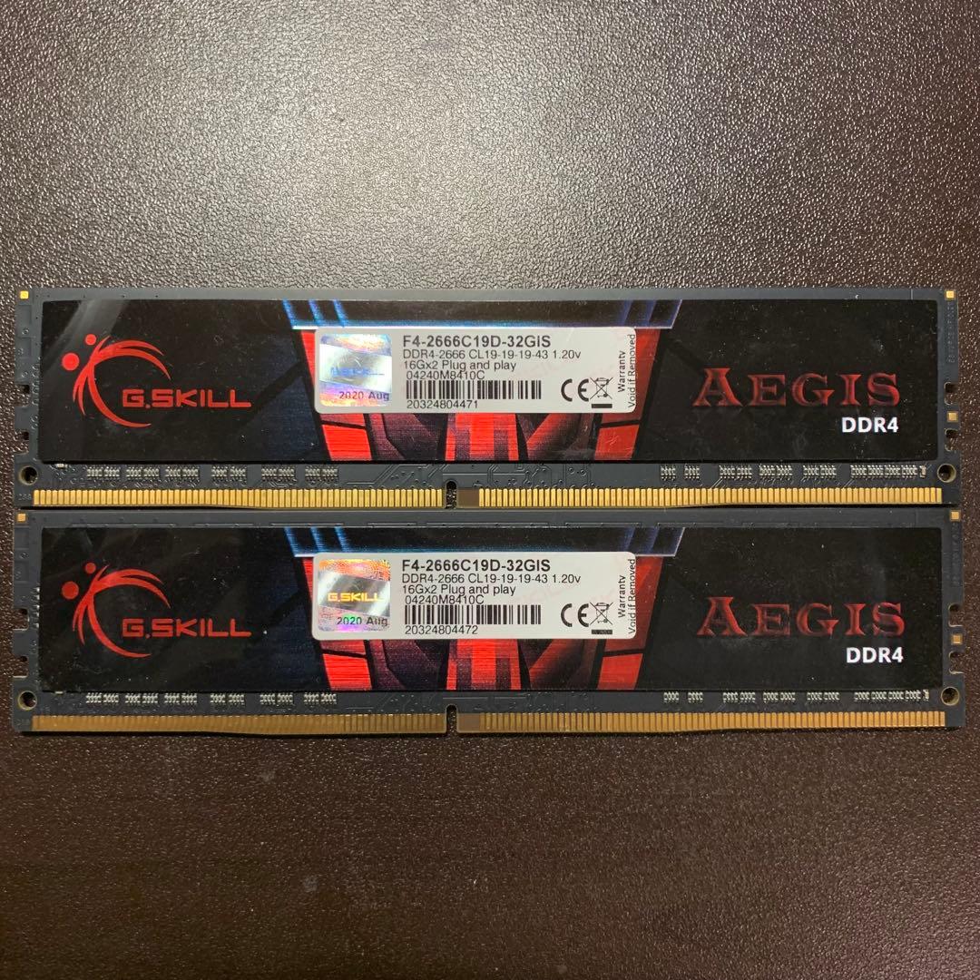G.SKILL Aegis DDR4 16GBx2 計32GB メモリー