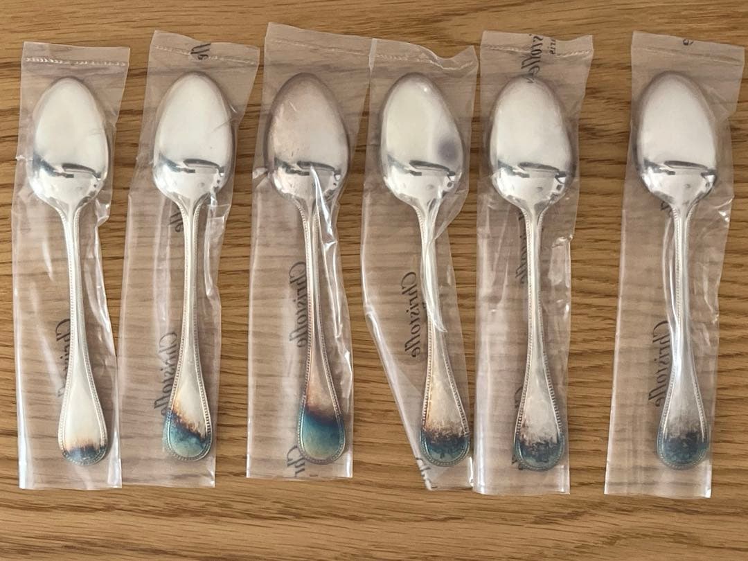 新品•未使用 クリストフル パールシルバーコーティング スプーン 6本セット