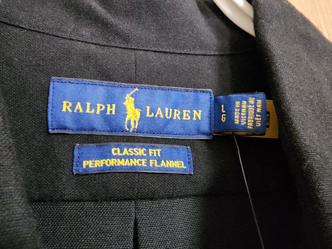 RALPH LAUREN ポロベアスキー長袖BDシャツ L ブラック