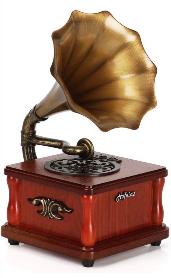 木製レトロ Bluetooth 蓄音機型 ポータブル スピーカー ミニ