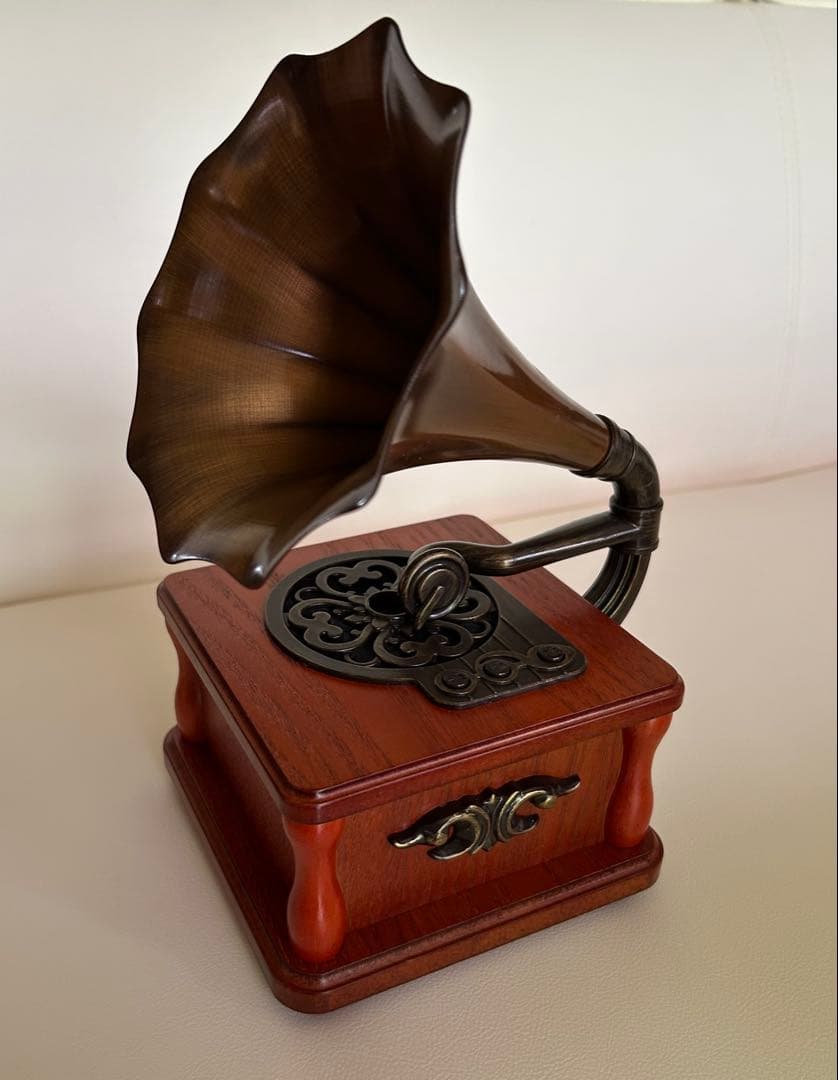 木製レトロ Bluetooth 蓄音機型 ポータブル スピーカー ミニ