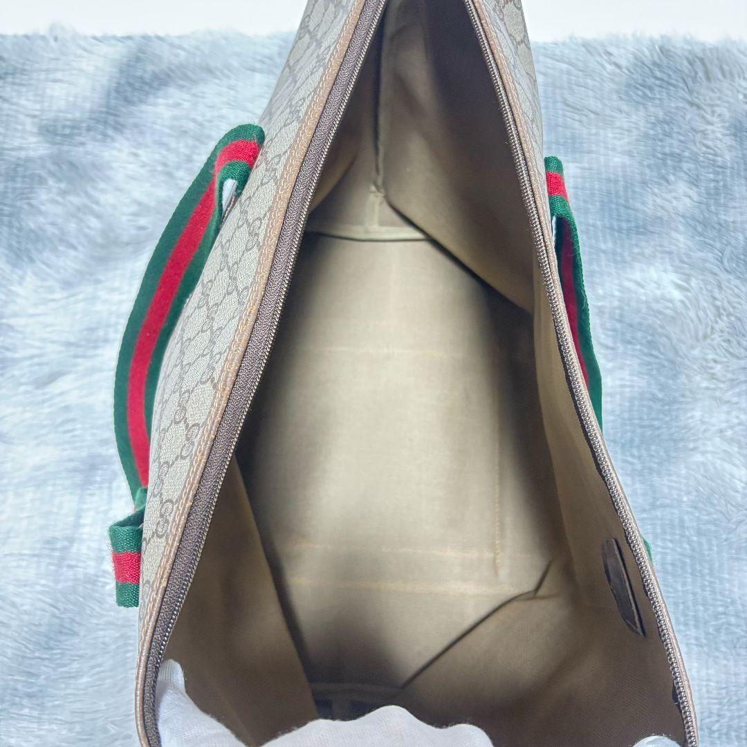 【希少】　グッチ　ボストンバッグ　シェリーライン　GGスプリーム　オフィディア