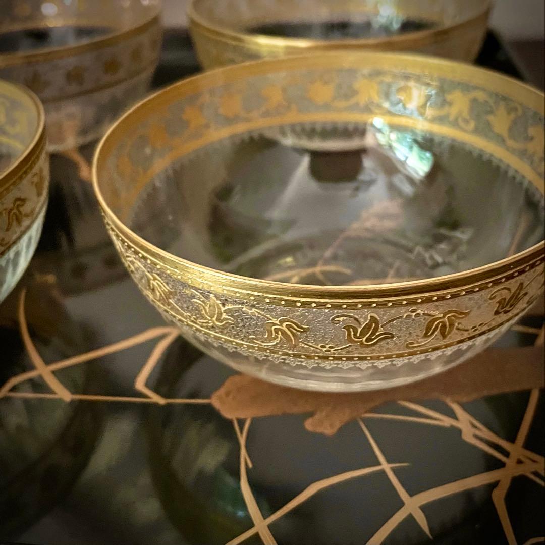 Antique St Louis Callot ボウル ソーサー 4セット