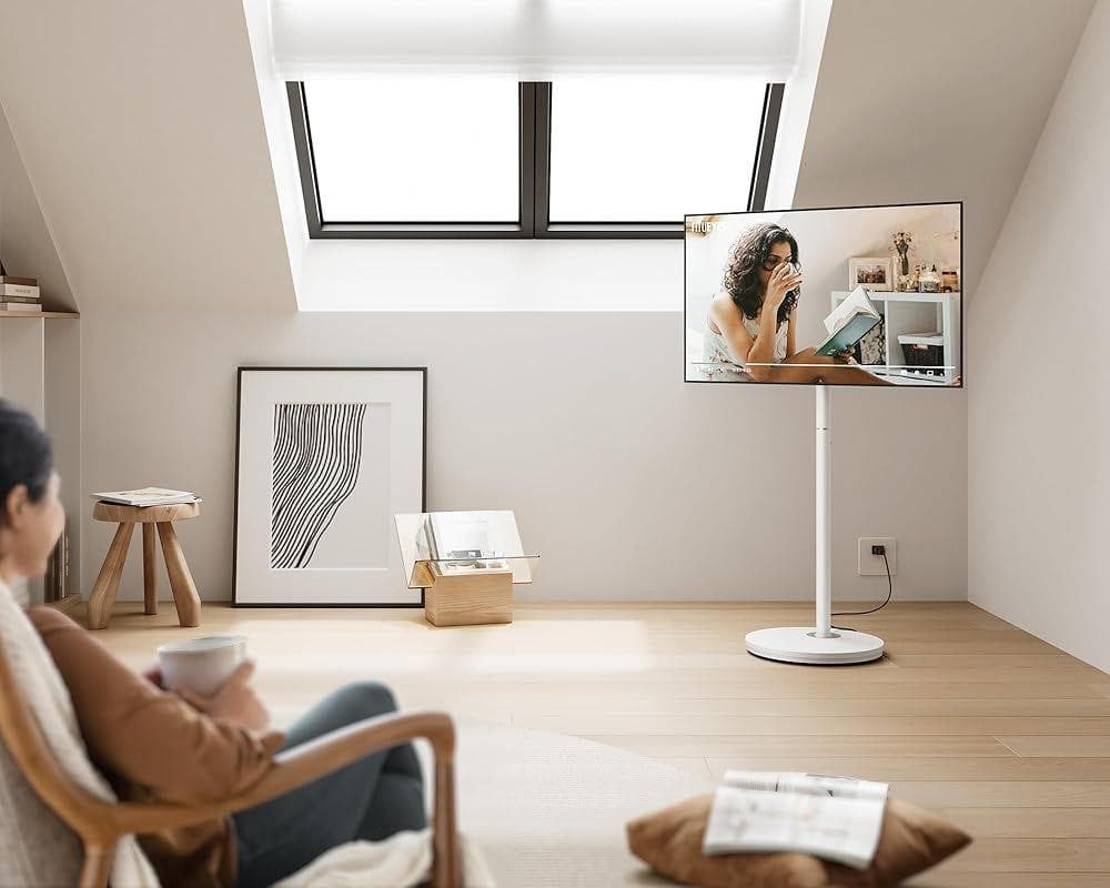 FITUEYES DESIGN テレビスタンド 24～48インチ対応 ホワイト