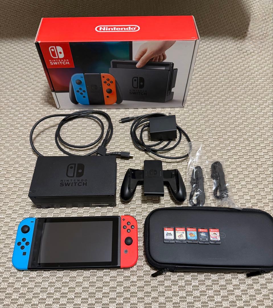 Nintendo Switch ネオンブルー/ネオンレッド 本体 ゲーム5本付き
