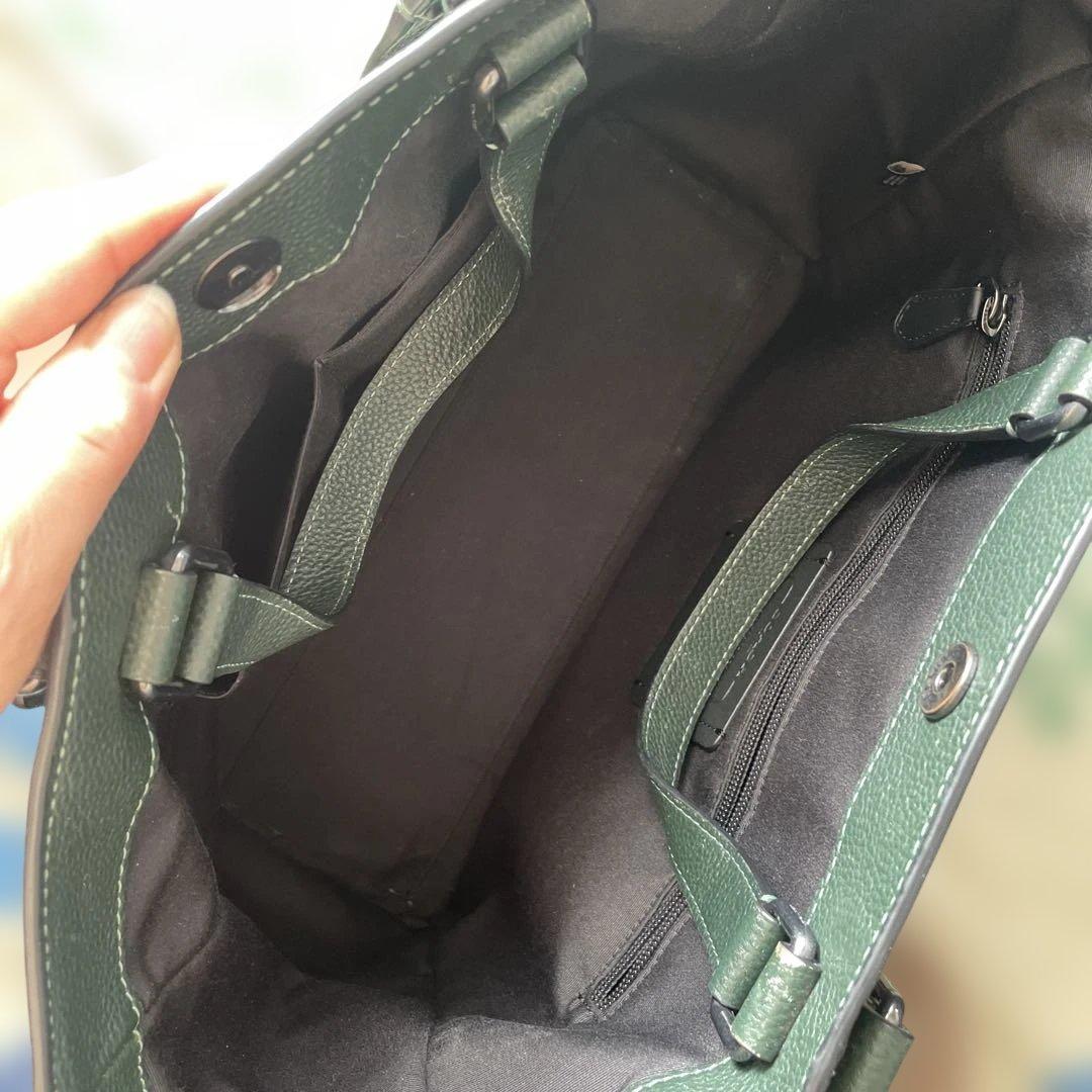 ア*丸様 COACH ダークグリーン トートバッグ