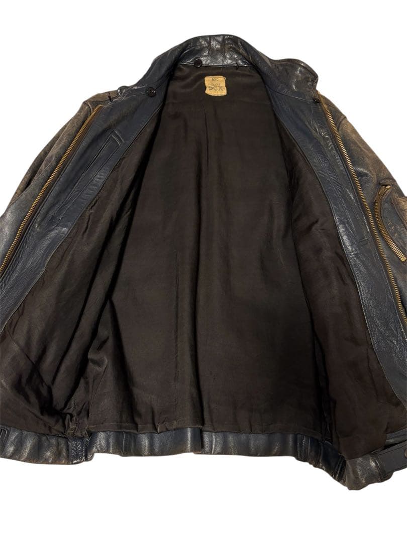 vintage 70's フランス軍　パイロットレザージャケット