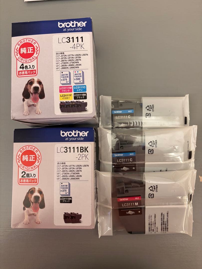 brother純正インクLC3111セット4色パック＋ブラック2本＋カラー3本