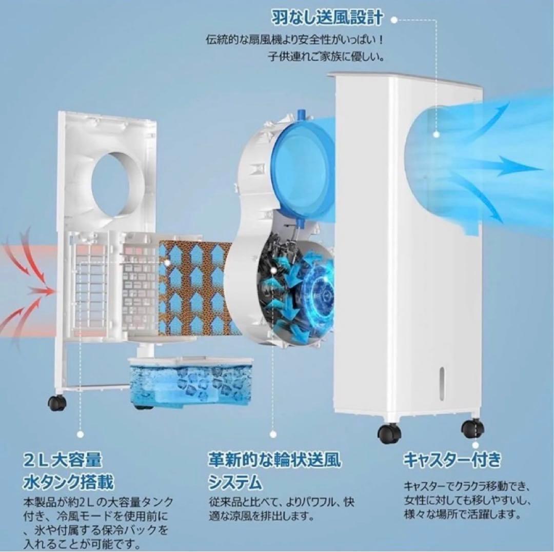 ⭐️新品•一点のみ⭐️冷風機　3段階運転・調整　大容量給水タンク　首振り　軽量　静音