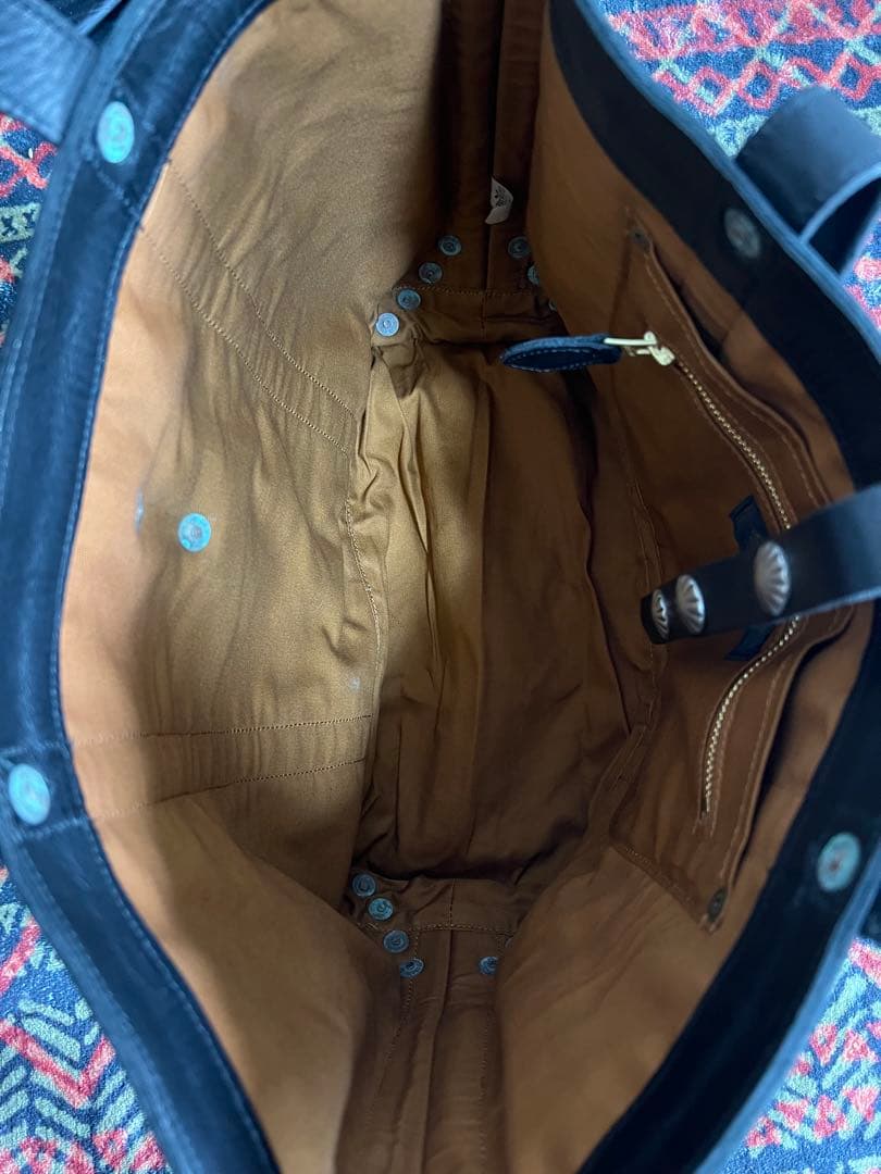 【美品】RRL ダブルアールエル ブラックレザートートバッグ