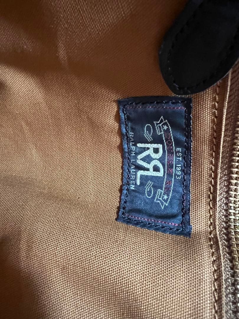 【美品】RRL ダブルアールエル ブラックレザートートバッグ