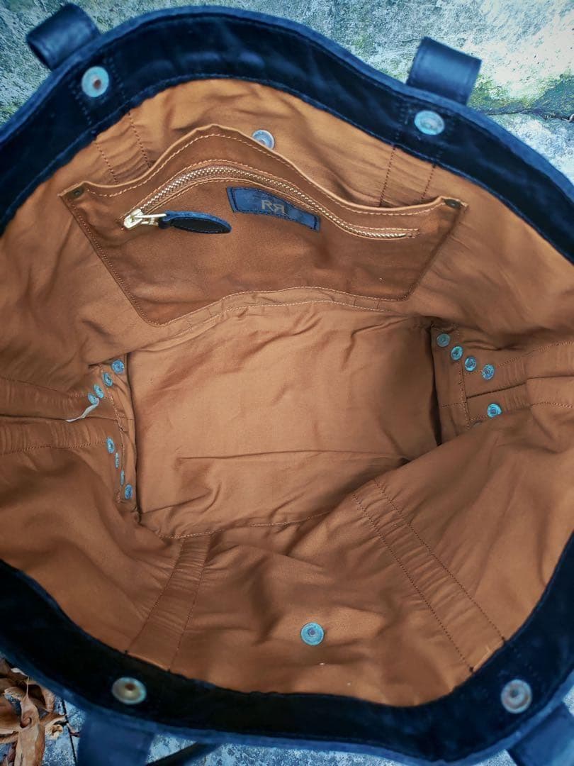 【美品】RRL ダブルアールエル ブラックレザートートバッグ