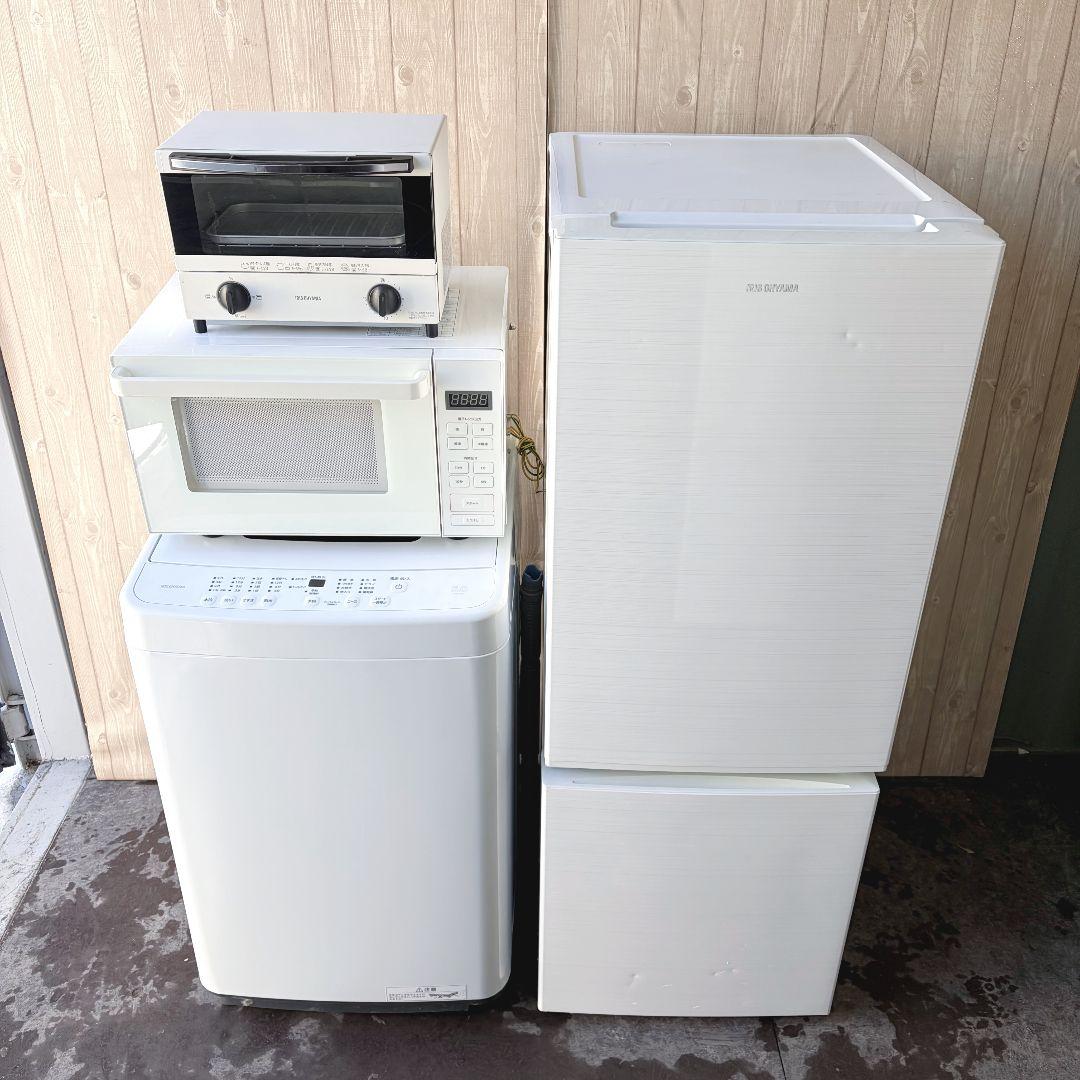 配送設置無料！純正IRISホワイト冷洗トースター無印レンジ4点セット！完動超美品