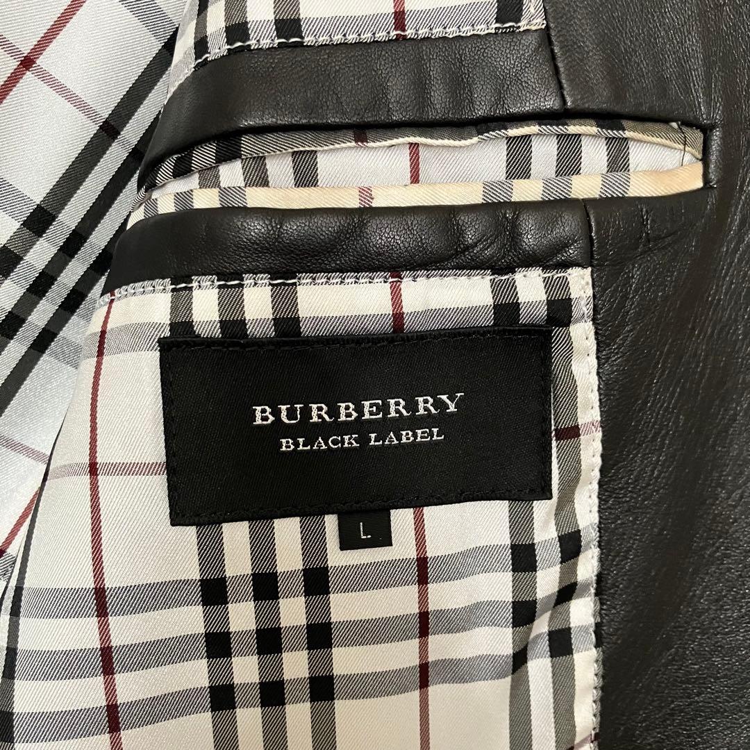 【美品】BURBERRY BLACK LABEL レザー テーラードジャケット