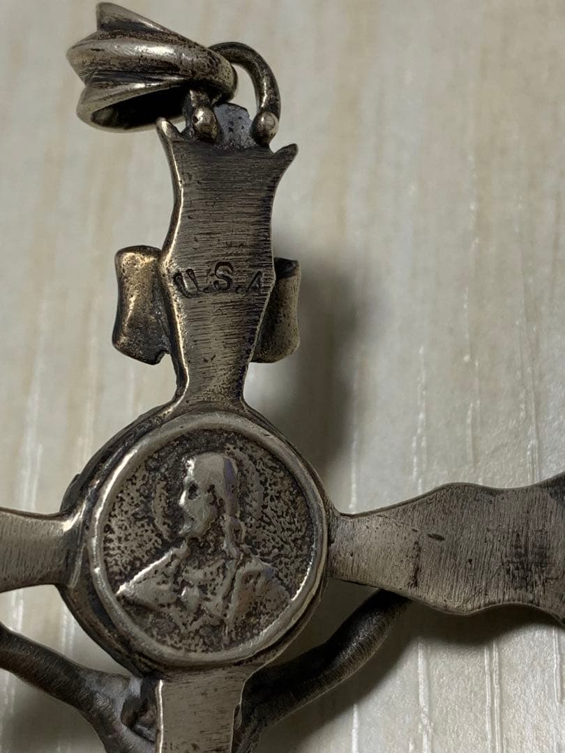 特大　ロザリオ　ペンダントトップ　silver