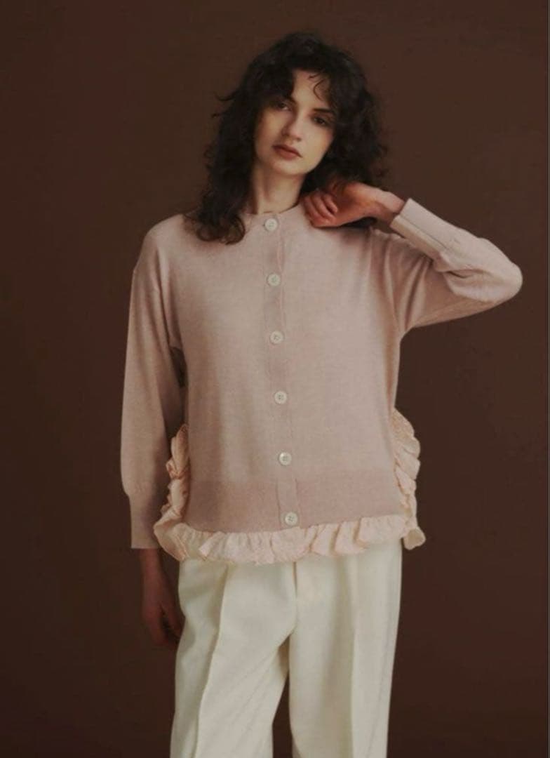 OHGA オーガ　フリルニットカーディガン