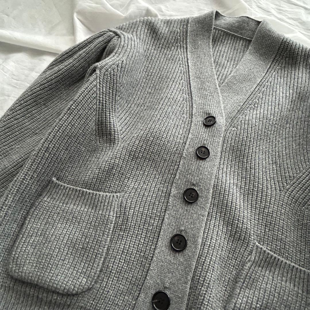 美品レア♡【Cygne】Raymondボリューム袖 ロングカーディガン グレー