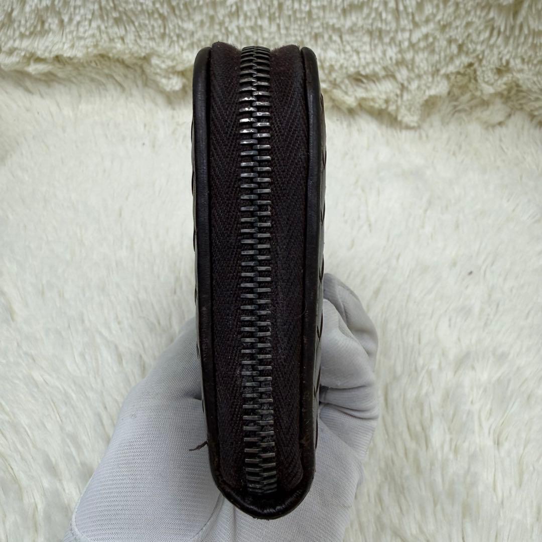 ✨美品✨ボッテガベェネタ 長財布 ラウンドジップ イントレチャート ブラウン