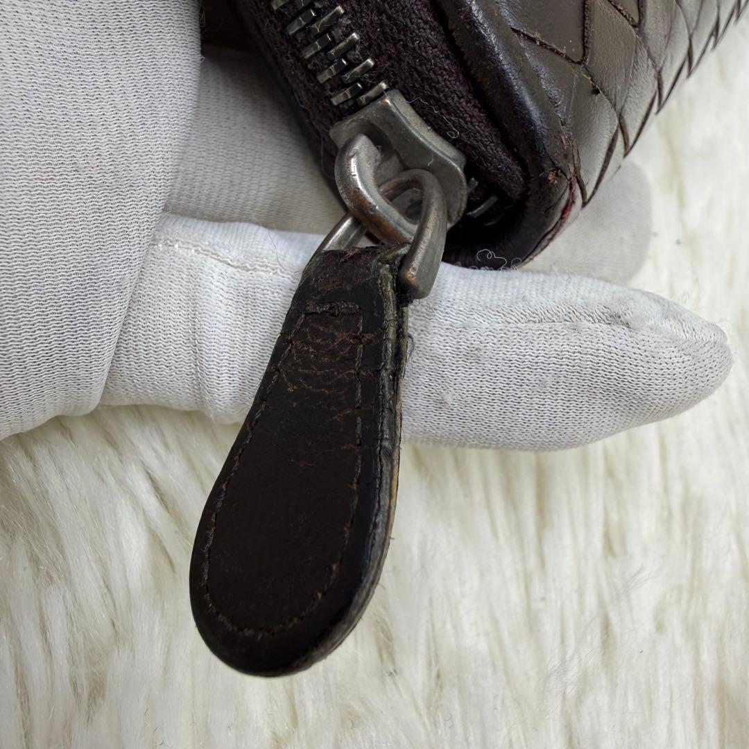 ✨美品✨ボッテガベェネタ 長財布 ラウンドジップ イントレチャート ブラウン