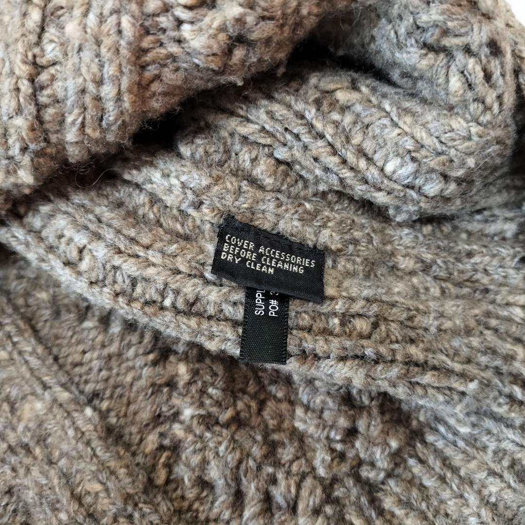 RRL カシミヤ混ウール ショールカラーケーブルハンドニット S アランニット