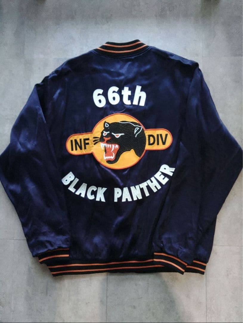 HOUSTON 刺繍＆ワッペンデザイン レーヨンアワードジャケット