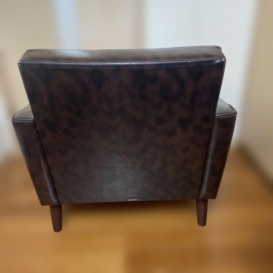 カリモク　ロビーチェア　 1人掛け　アームチェア 　ダークブラウン