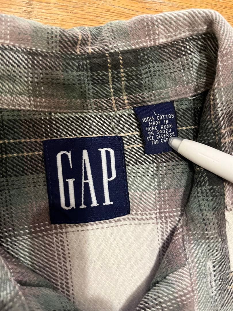 希少！90s オールド GAP オンブレ コットンネルシャツ チェック