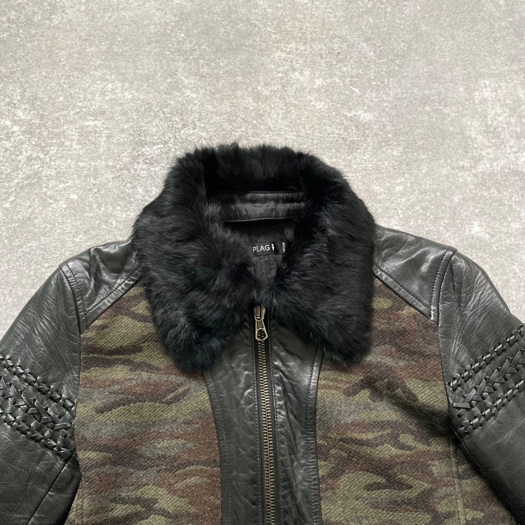 【TETE HOMME】 PLAG テットオム 極上ラムレザージャケット 迷彩