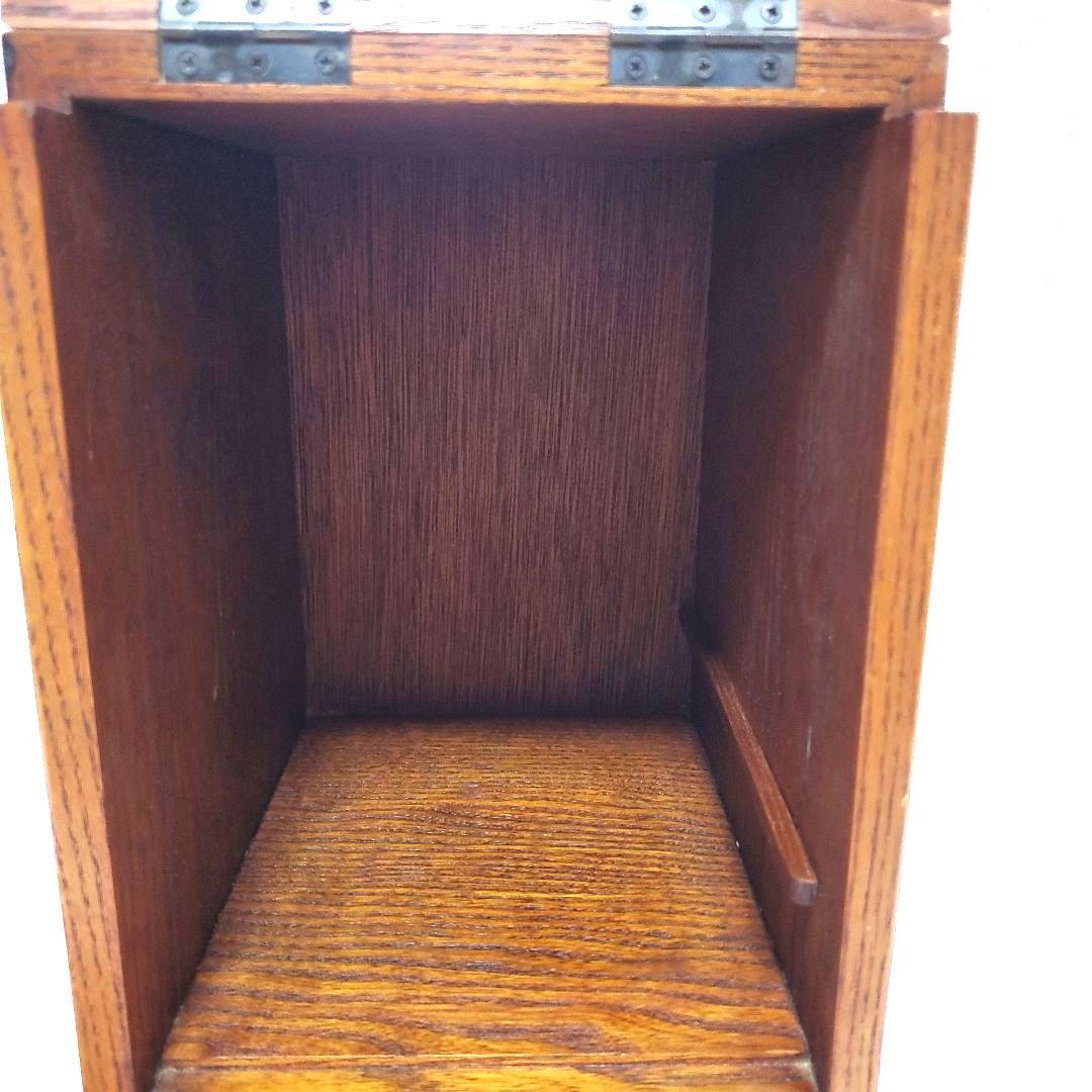 【高級木工】江戸指物 箱鏡台 キハダ材 桑材 網代編み模様 昭和レトロ