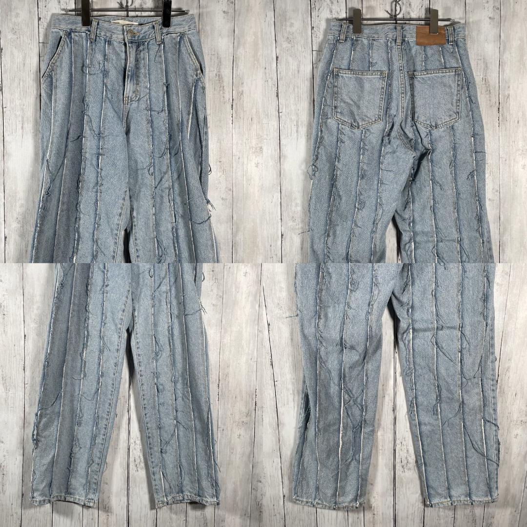 Matin Kim マーティンキム デニムパンツ フリンジ S ライトブルー