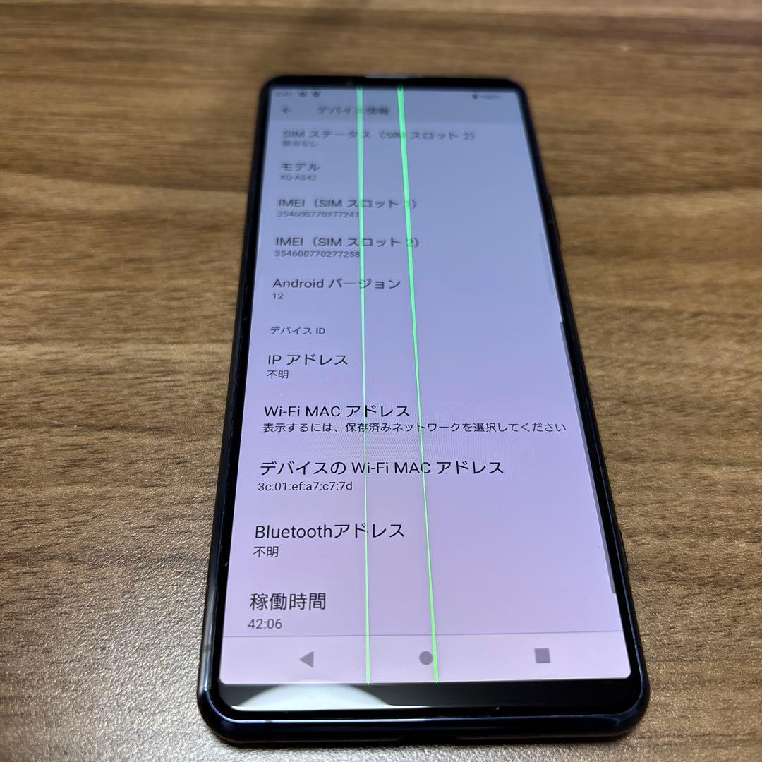 SONY Xperia 5 Ⅱ本体 画面に縦の線あり　XQ-AS42