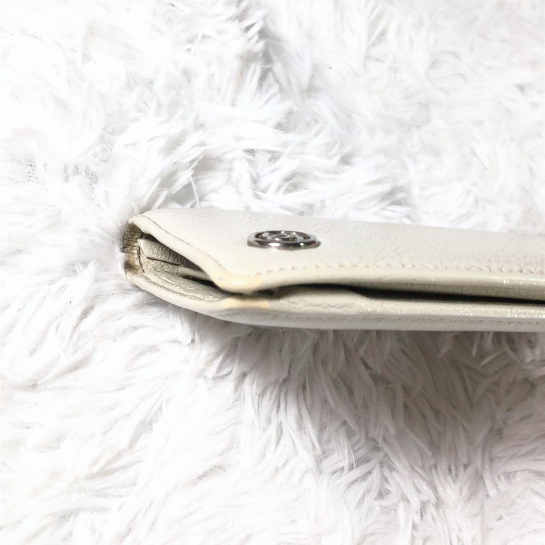 シャネル　CHANEL　ココマーク　レザー　メンズ　長財布　白　ビンテージ