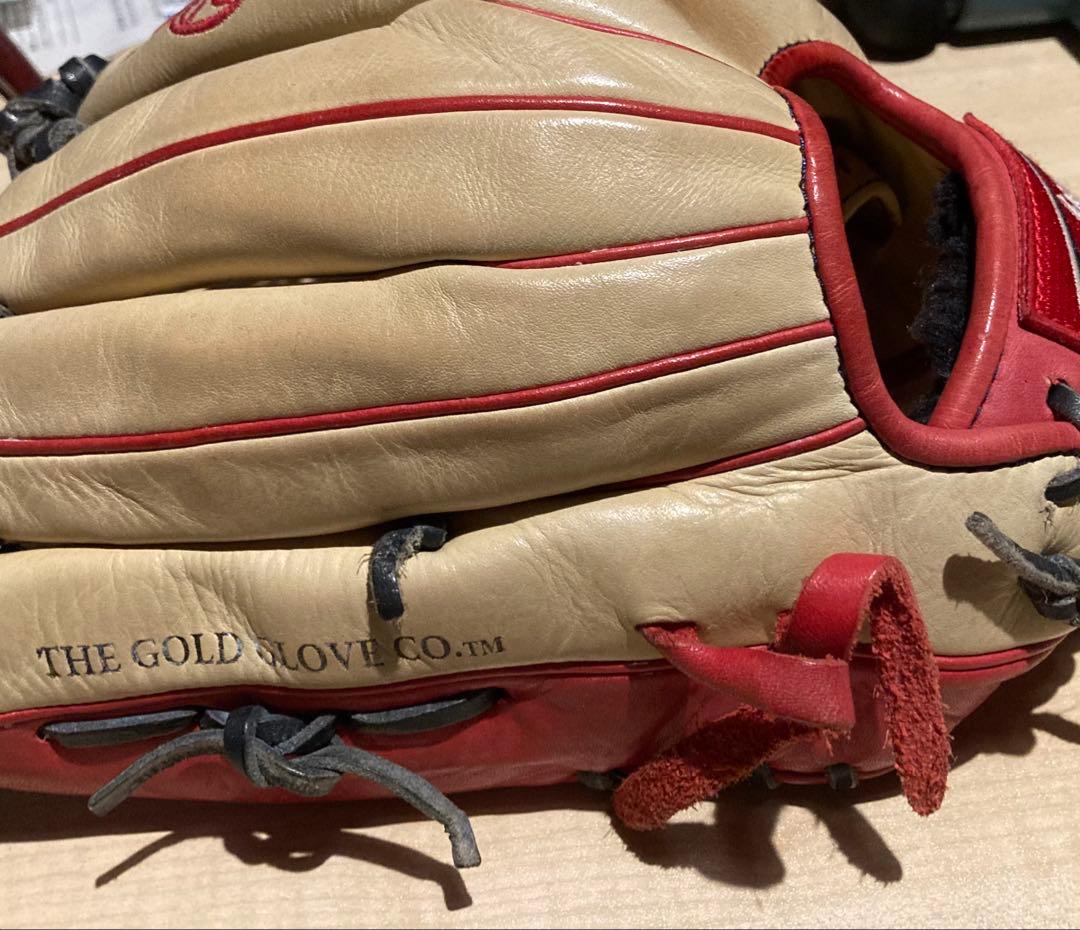 Rawlings GRXHMOS2 軟式グローブ ベージュ/赤