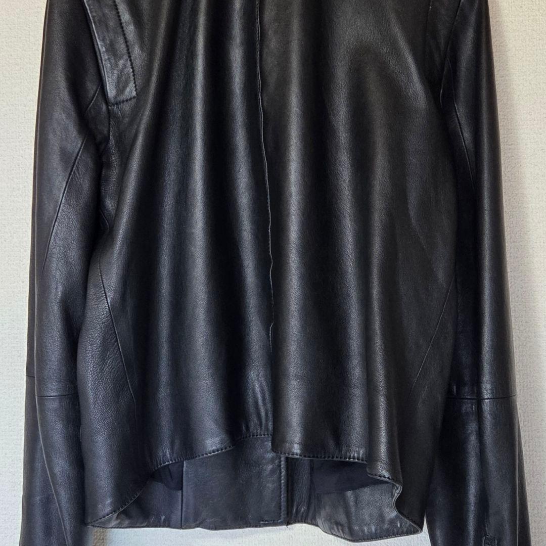 【美品】Theory 現行ロゴ シングル ライダースジャケット 羊革 S 黒