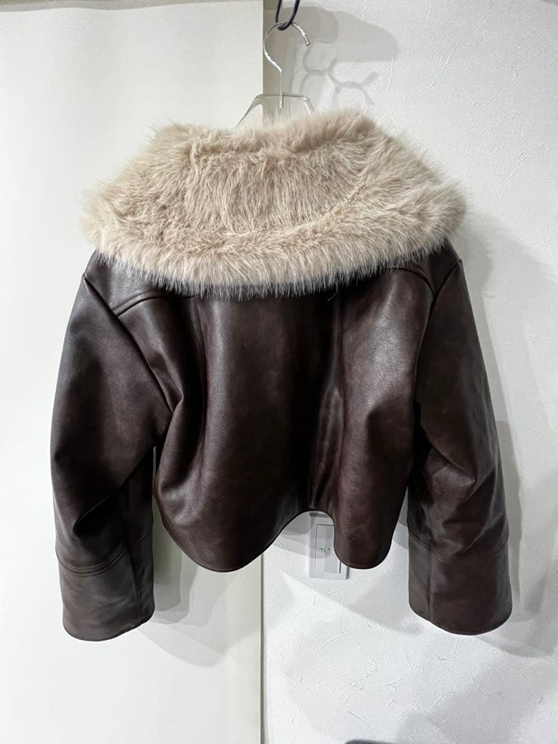 Darichリボンベルトヴィンテージレザージャケット