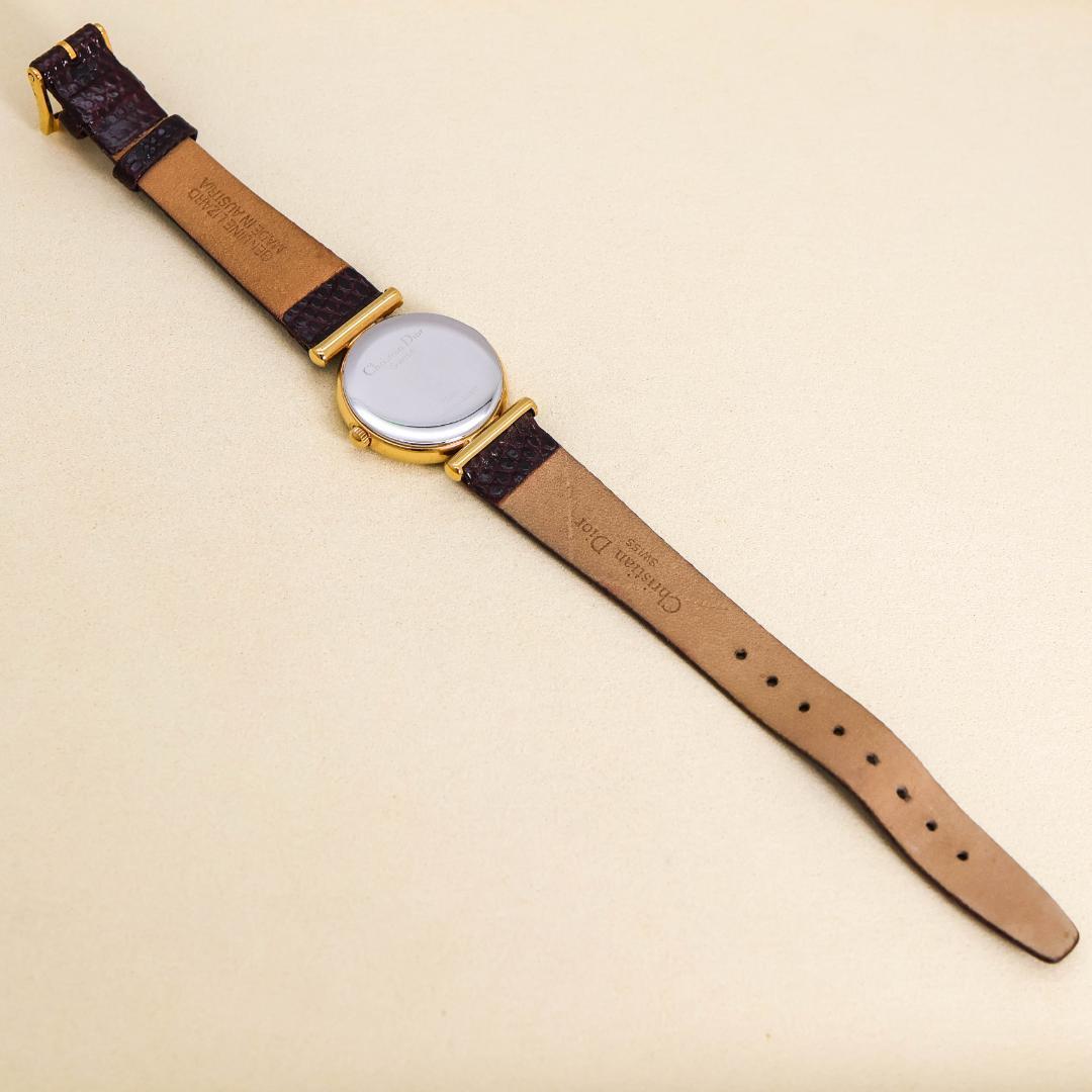 稼働 Christian Dior 腕時計 クラシカル ゴールド レザー2681