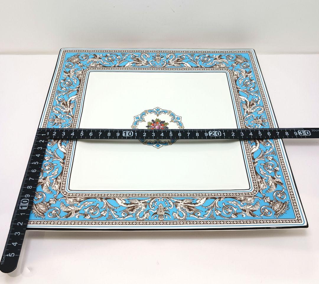 Y3332-6 ウェッジウッド フロレンティーンターコイズ 角皿 大皿 箱付