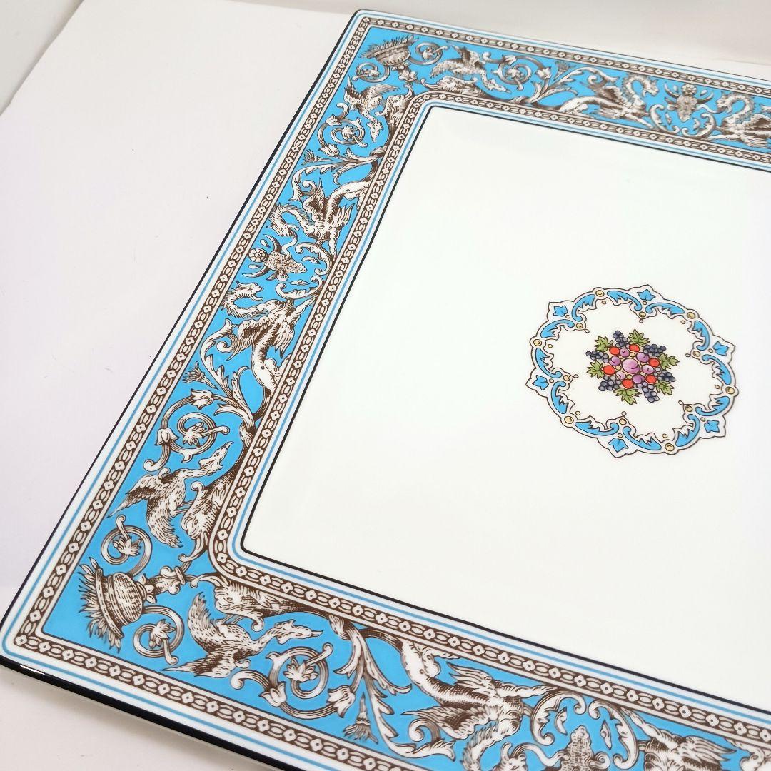 Y3332-6 ウェッジウッド フロレンティーンターコイズ 角皿 大皿 箱付