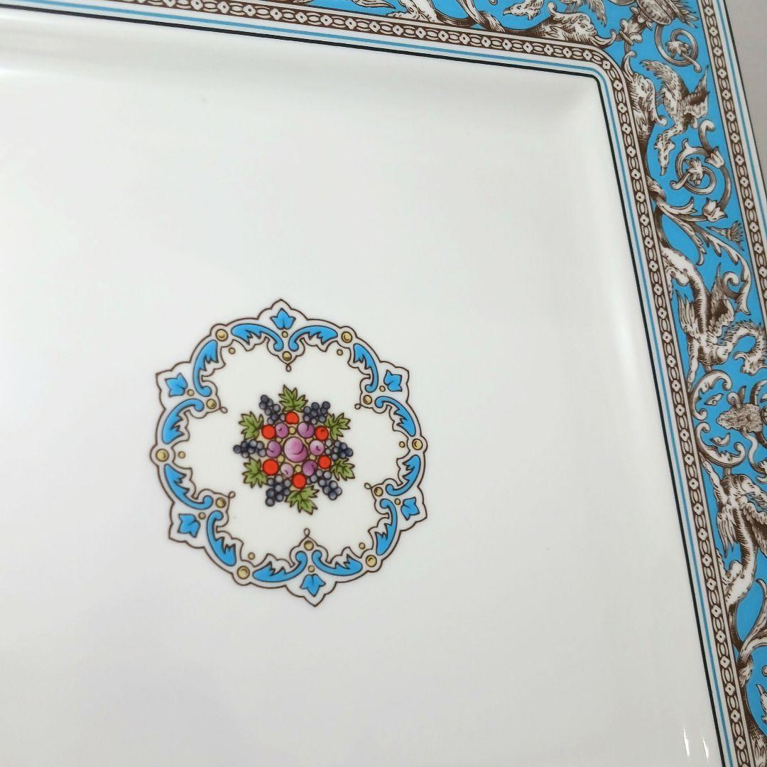 Y3332-6 ウェッジウッド フロレンティーンターコイズ 角皿 大皿 箱付