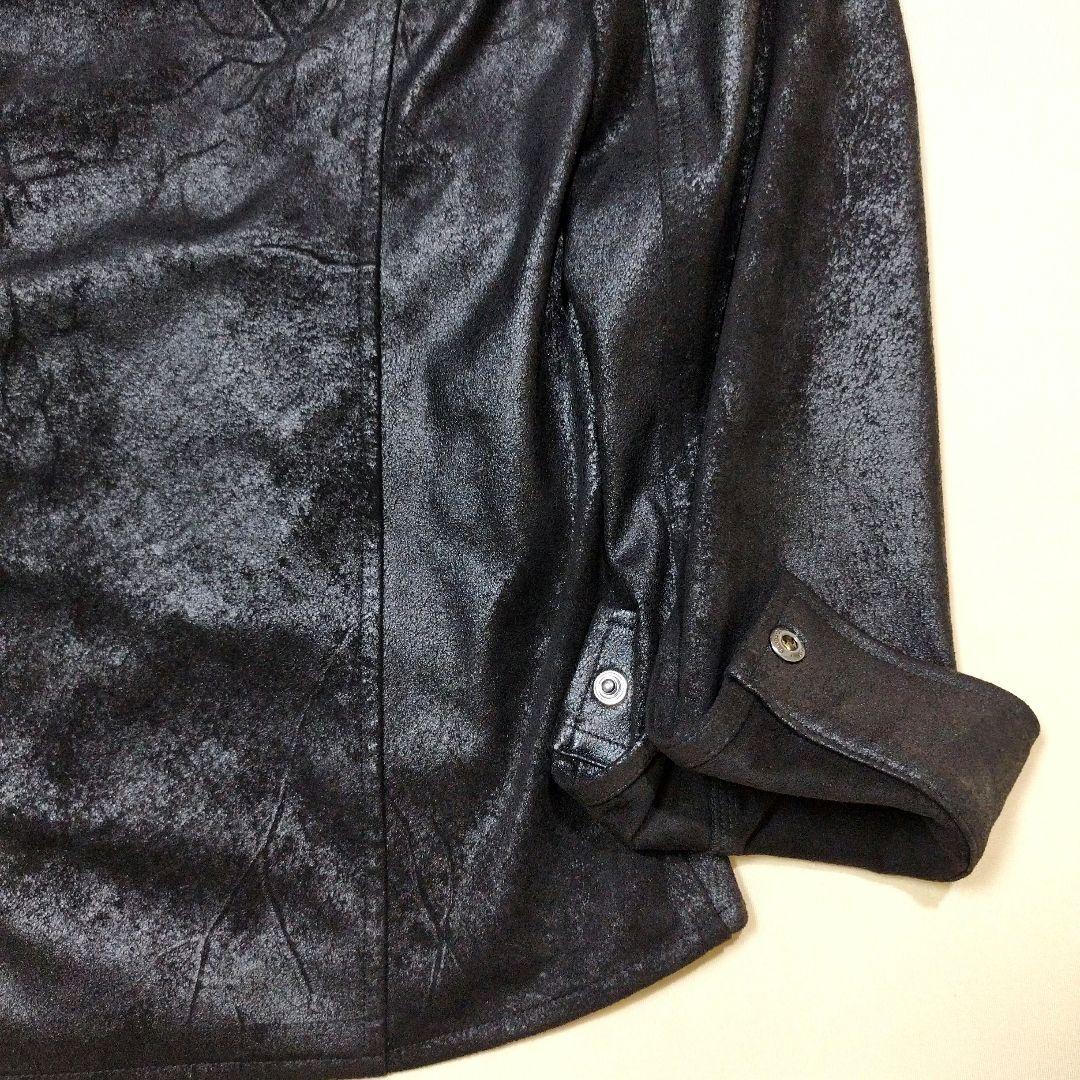 トルネードマート　マイクロフェイクスエードライダースジャケット　ムラ加工　黒　L