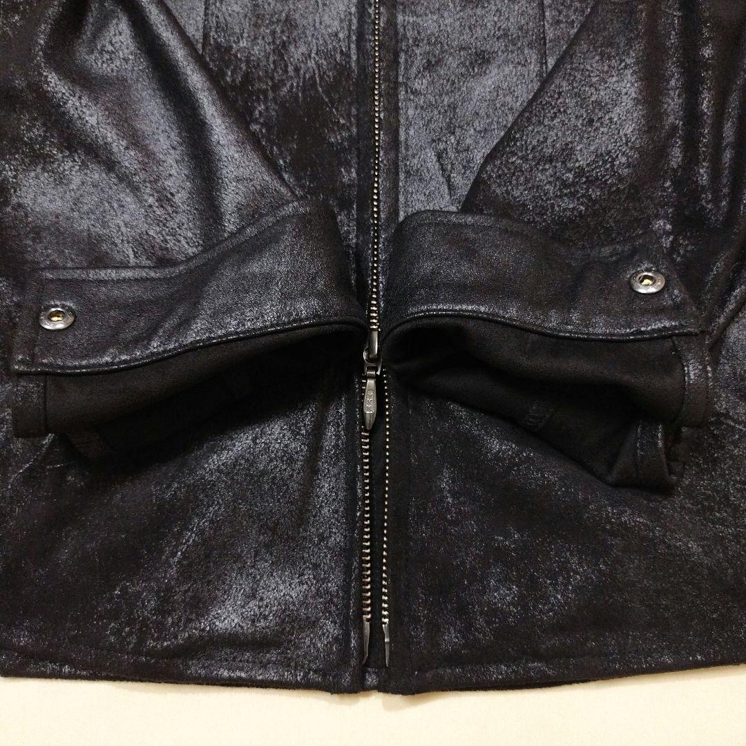 トルネードマート　マイクロフェイクスエードライダースジャケット　ムラ加工　黒　L