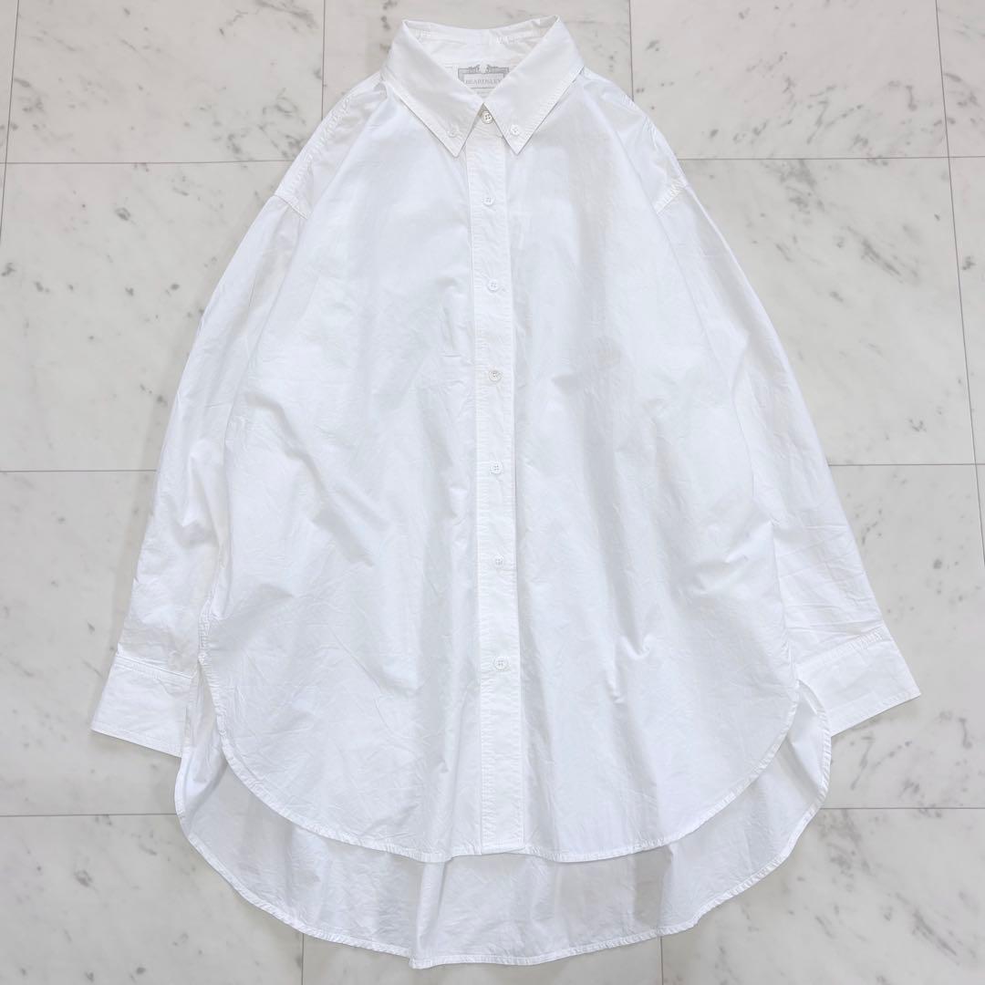極美品✨ビアズリー シャツチュニック　ロングシャツ　白シャツ　オーバーサイズ