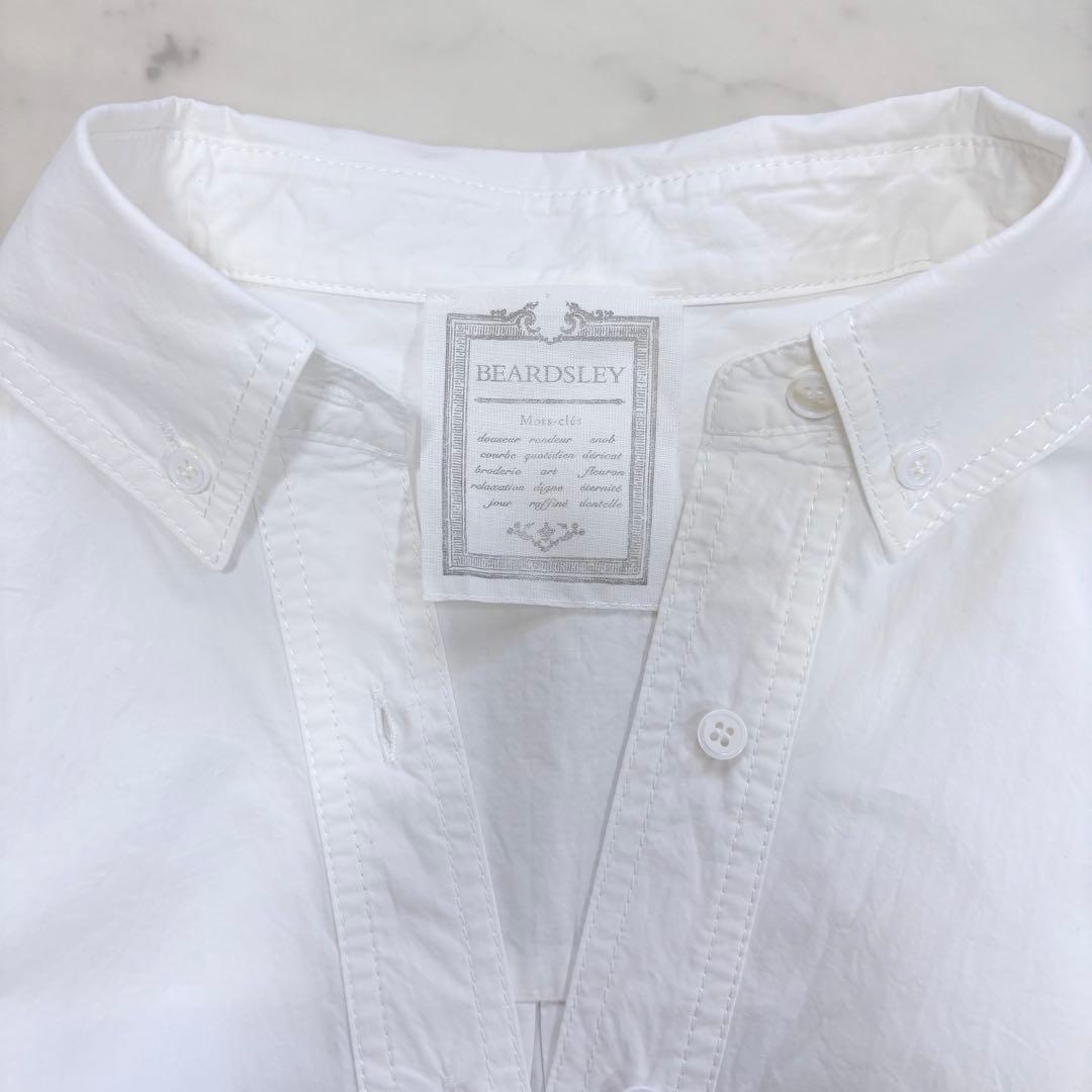 極美品✨ビアズリー シャツチュニック　ロングシャツ　白シャツ　オーバーサイズ