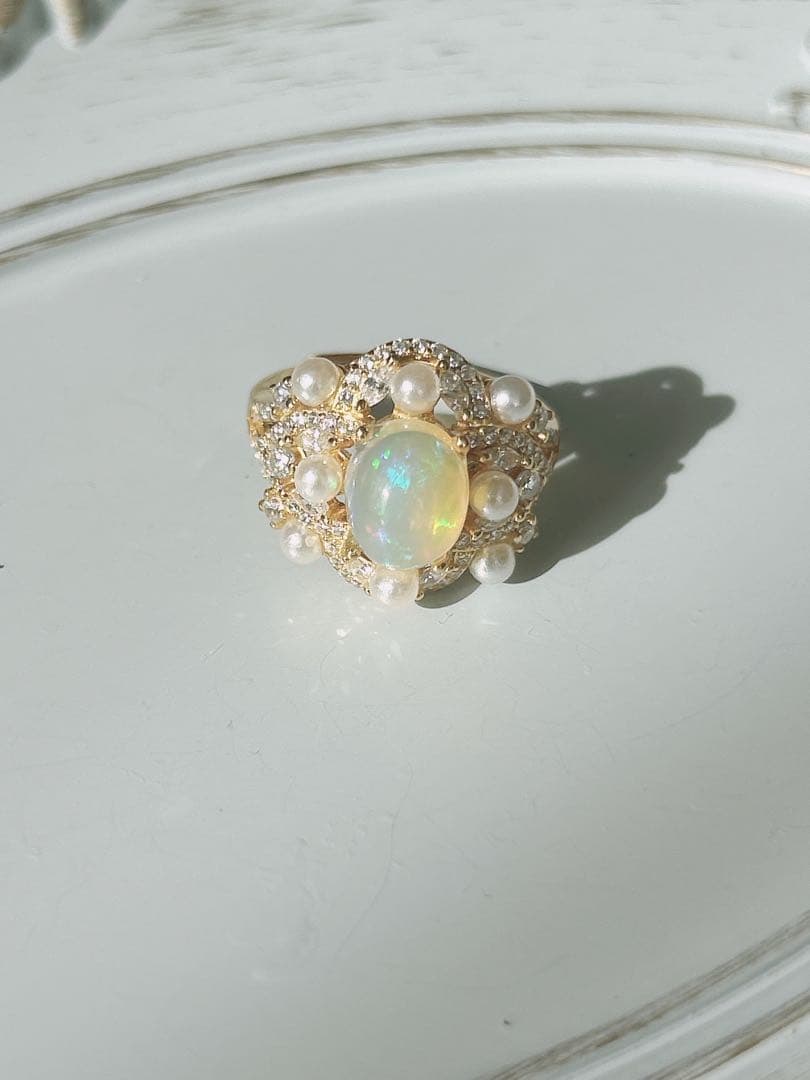 オパール パール フラワーリング