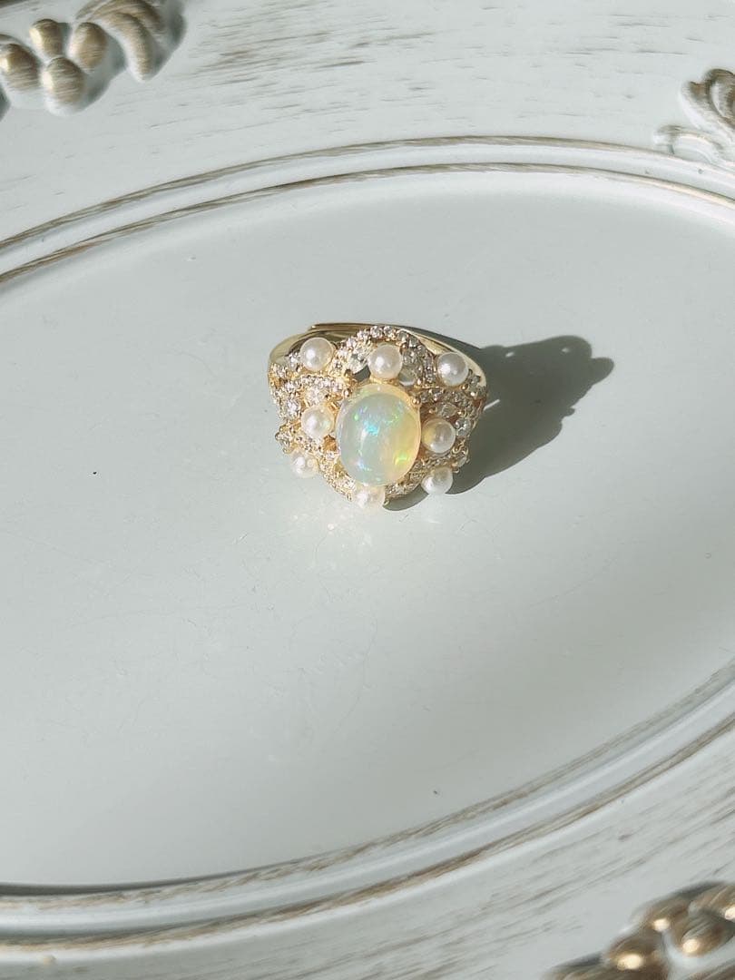 オパール パール フラワーリング